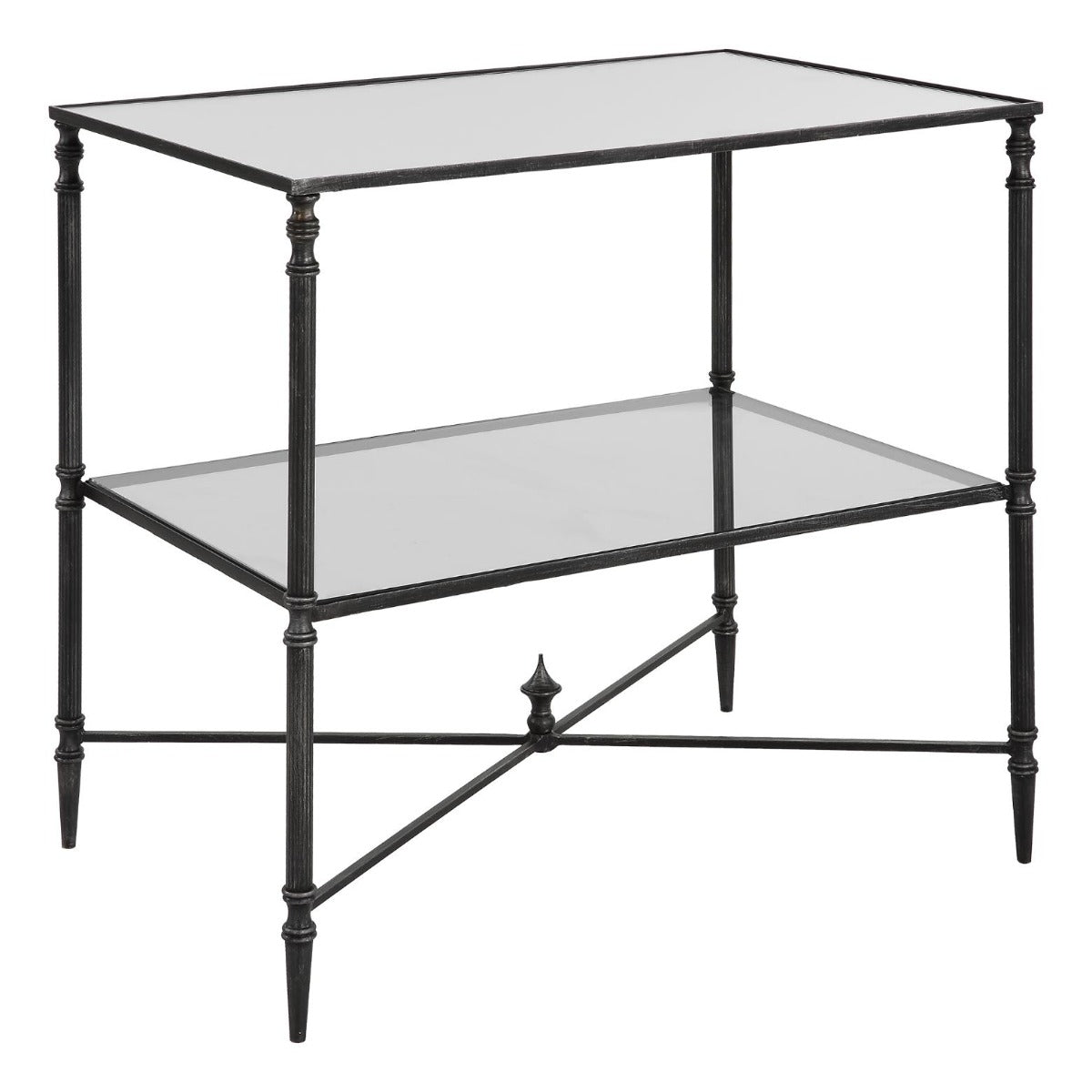 Henzler Mirrored Steel Lamp Table by Uttermost