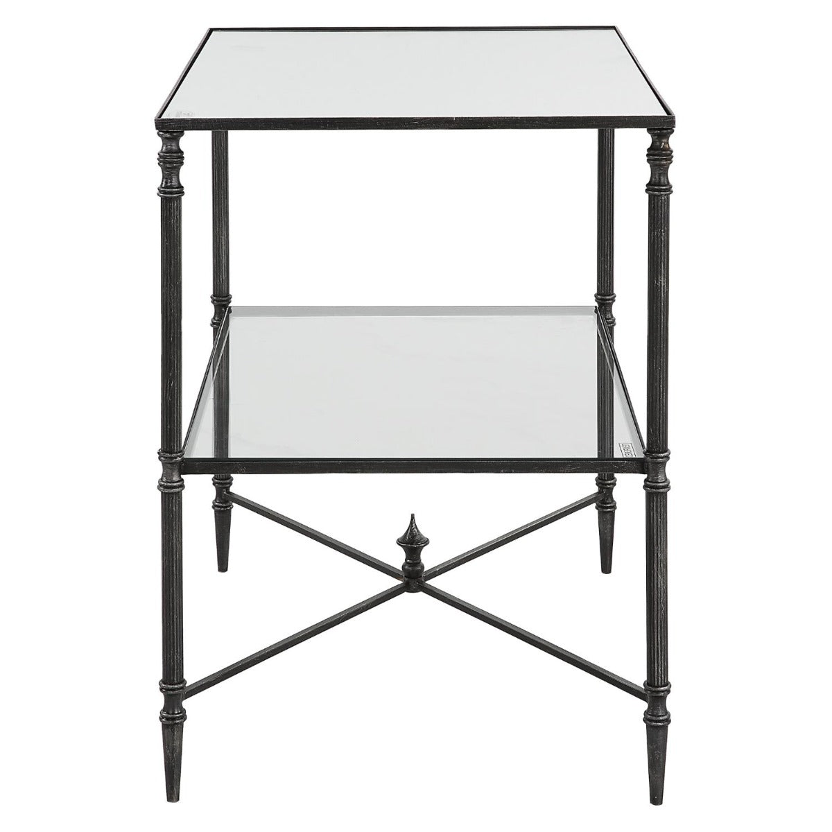 Henzler Mirrored Steel Lamp Table by Uttermost