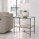Henzler Mirrored Steel Lamp Table by Uttermost