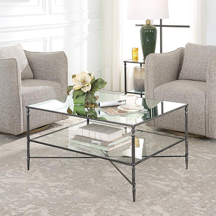 Henzler Mirrored Steel Coffee Table by Uttermost