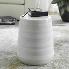Desert Plains White Glaze Garden Stool by Uttermost