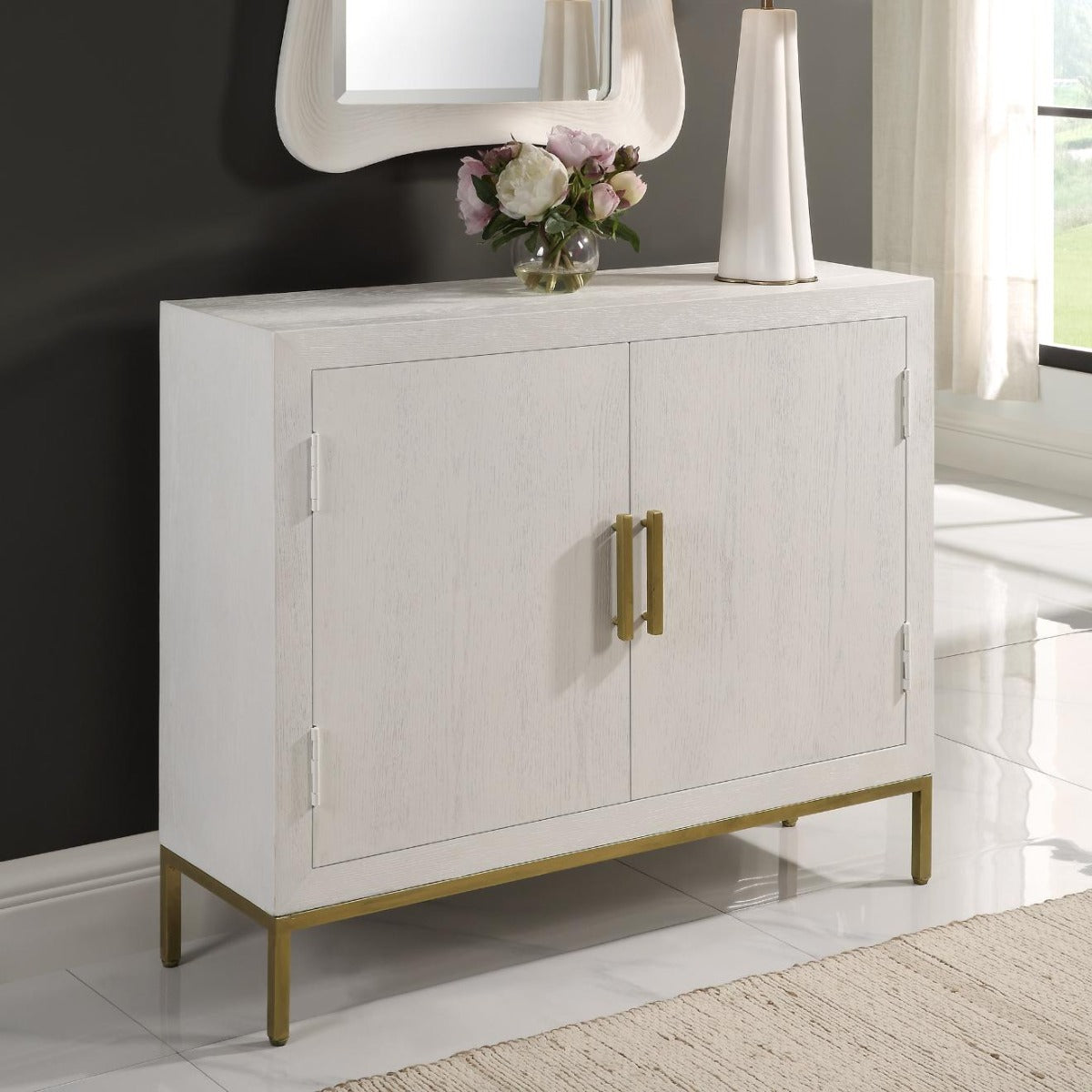 Front Range White 2 Door Cabinet by Uttermost