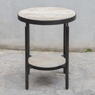 Dauntless Travertine Side Table by Uttermost