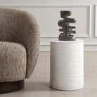 Borderline White Drum Table by Uttermost
