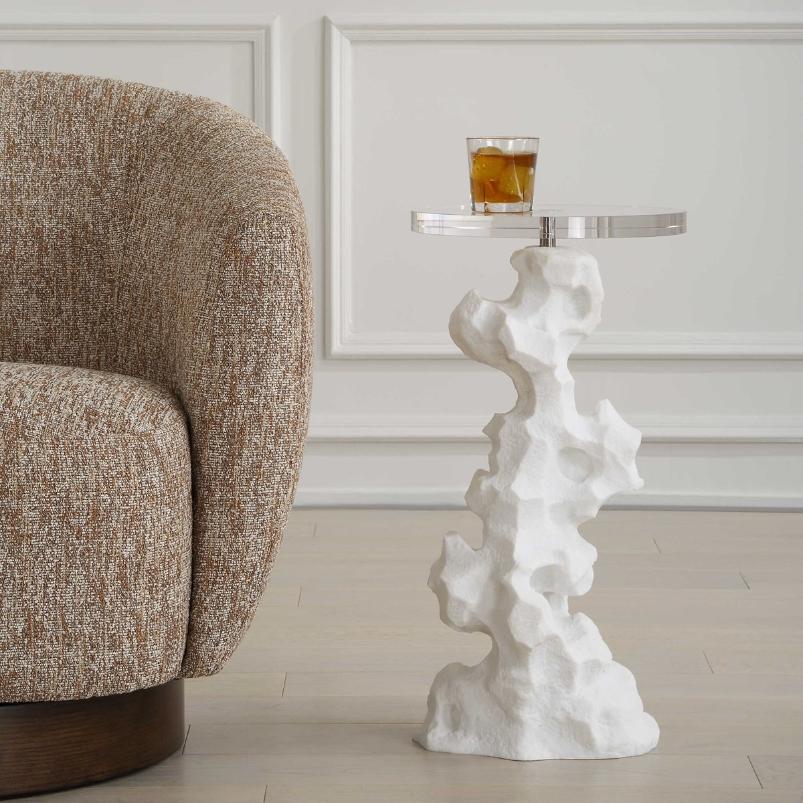 Remnant White Stone Drink Table by Uttermost