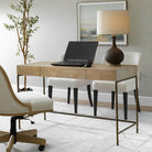 Aristotle Natural Wood Modern Desk by Uttermost