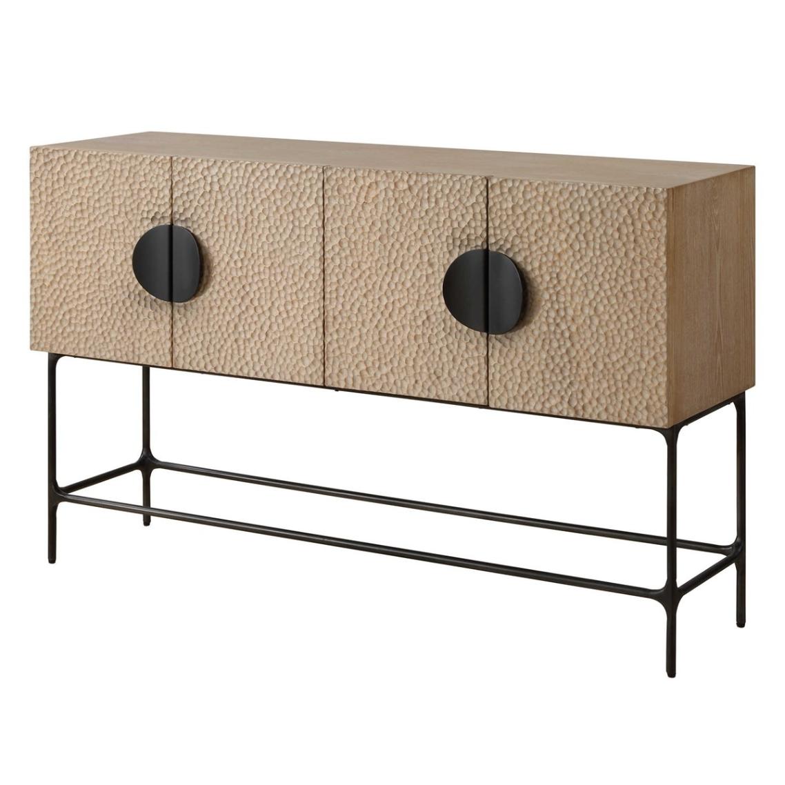 Lunar 4 Door Elm Wood Cabinet by Uttermost