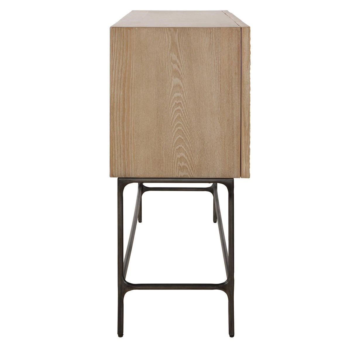 Lunar 4 Door Elm Wood Cabinet by Uttermost