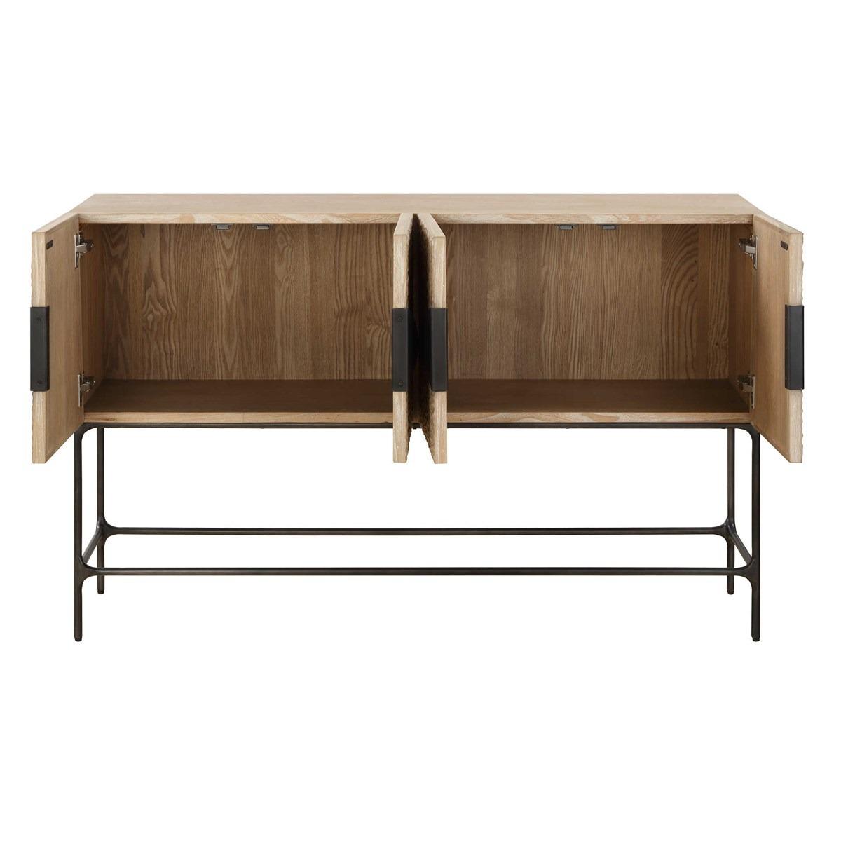 Lunar 4 Door Elm Wood Cabinet by Uttermost