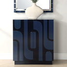 Valeria 2 Door Glossy Blue Cabinet by Uttermost