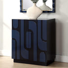 Valeria 2 Door Glossy Blue Cabinet by Uttermost