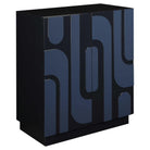Valeria 2 Door Glossy Blue Cabinet by Uttermost