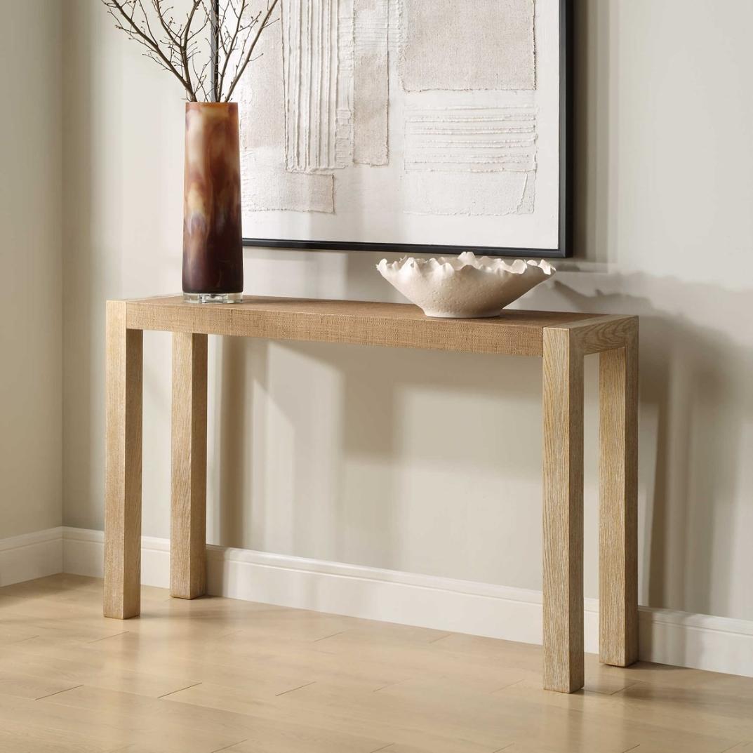 Bentley Grasscloth Console Table by Uttermost
