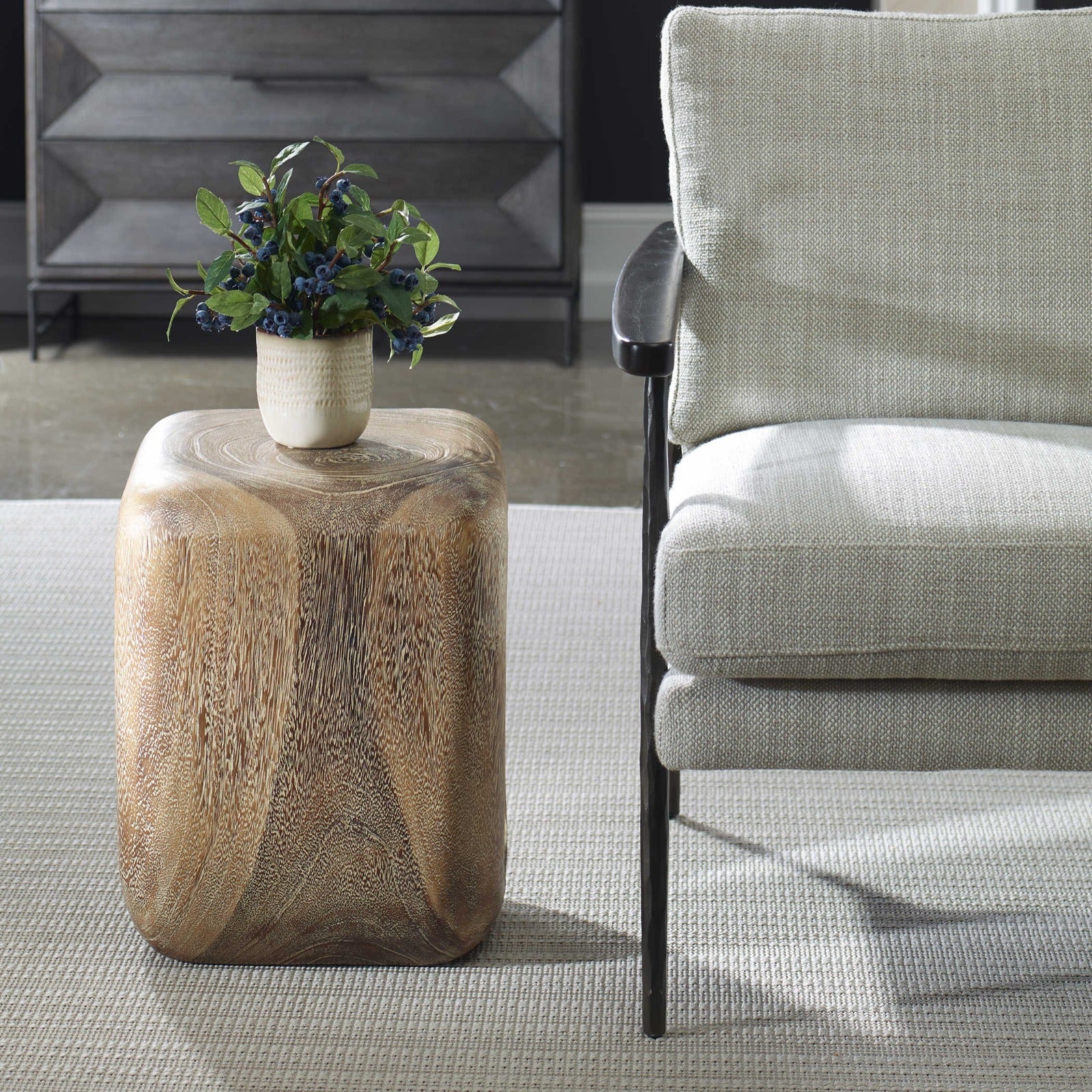 Loophole Side Table in Bleached Wash by Uttermost