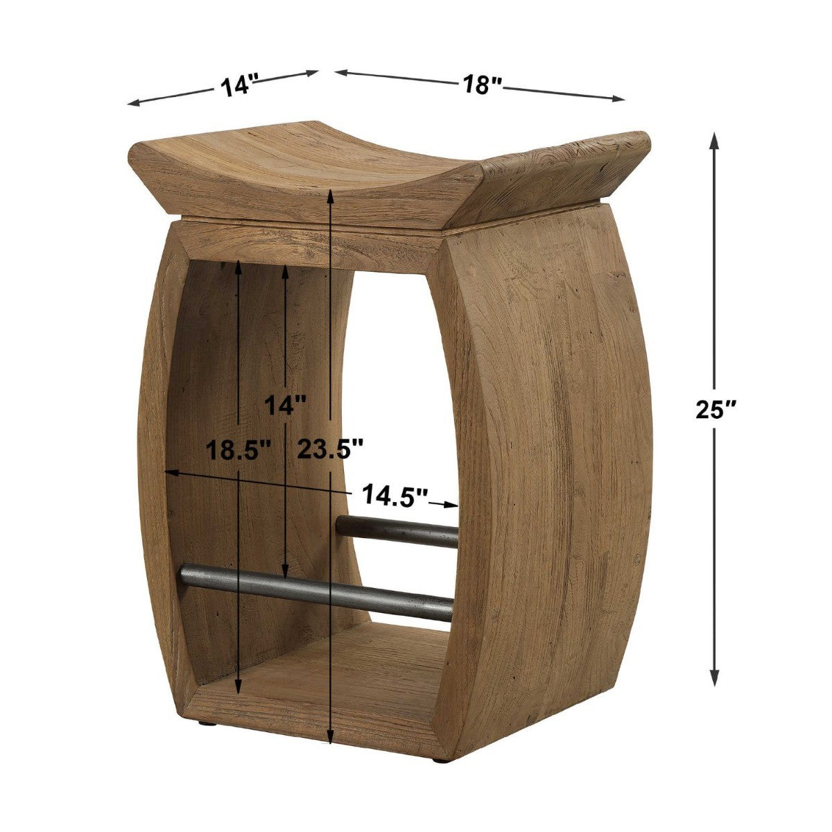 Connor Modern Wood Counter Stool by Uttermost