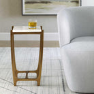 Affinity White Marble Accent Table by Uttermost