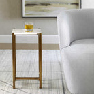 Affinity White Marble Accent Table by Uttermost