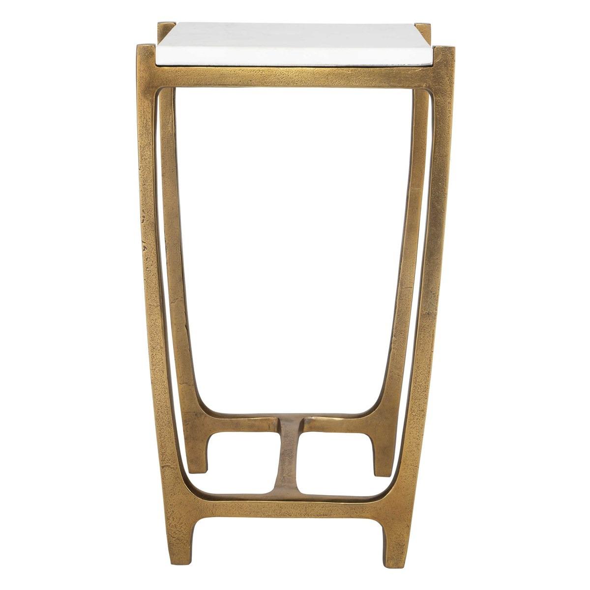 Affinity White Marble Accent Table by Uttermost