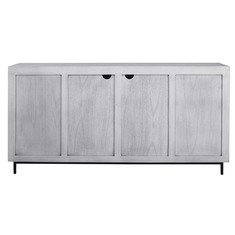 Checkerboard 4 Door Gray Cabinet by Uttermost