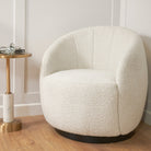 Chalain Natural Finish Boucle Swivel Chair by RV Astley