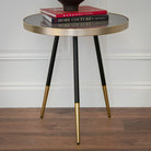 Zeus Brass & Marble Top Side Table - 60cm by RV Astley