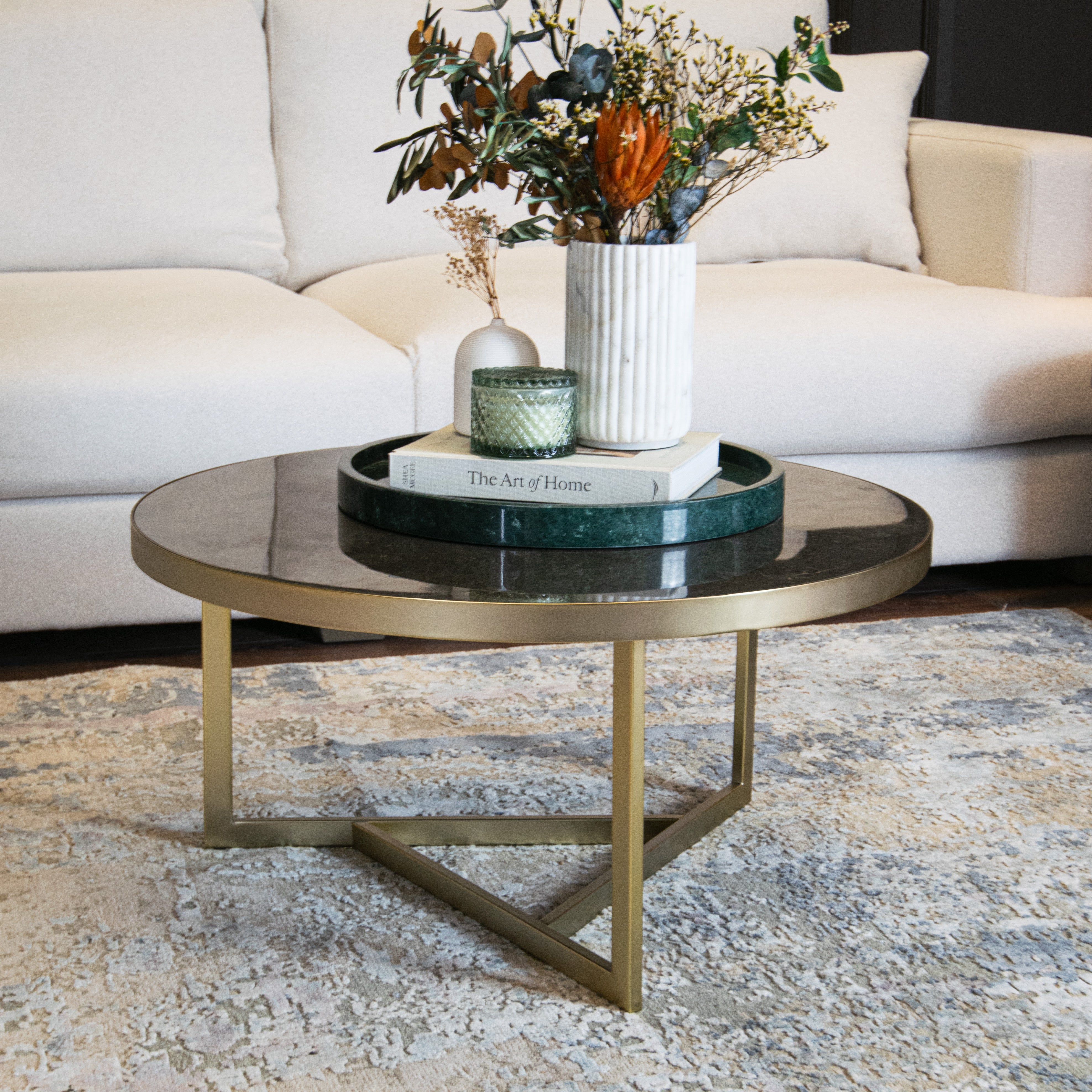 Cullen Metal & Marble Coffee Table by RV Astley