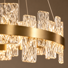 Rimini Gold & Textured Glass Pendant 60cm by Luxe Collection