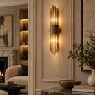 Alness Antique Gold 2 Light Glass Wall Light by RV Astley
