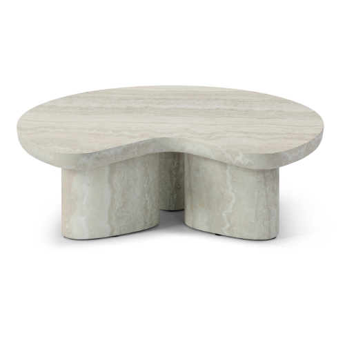 Lilac Faux Travertine Coffee Table by Tommy Franks