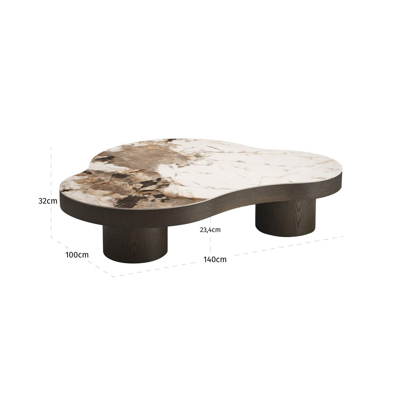 Langford Brown Oak Veneer & Ceramic Coffee Table by Richmond Interiors