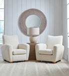 Vortex White Washed Round Mirror by Uttermost