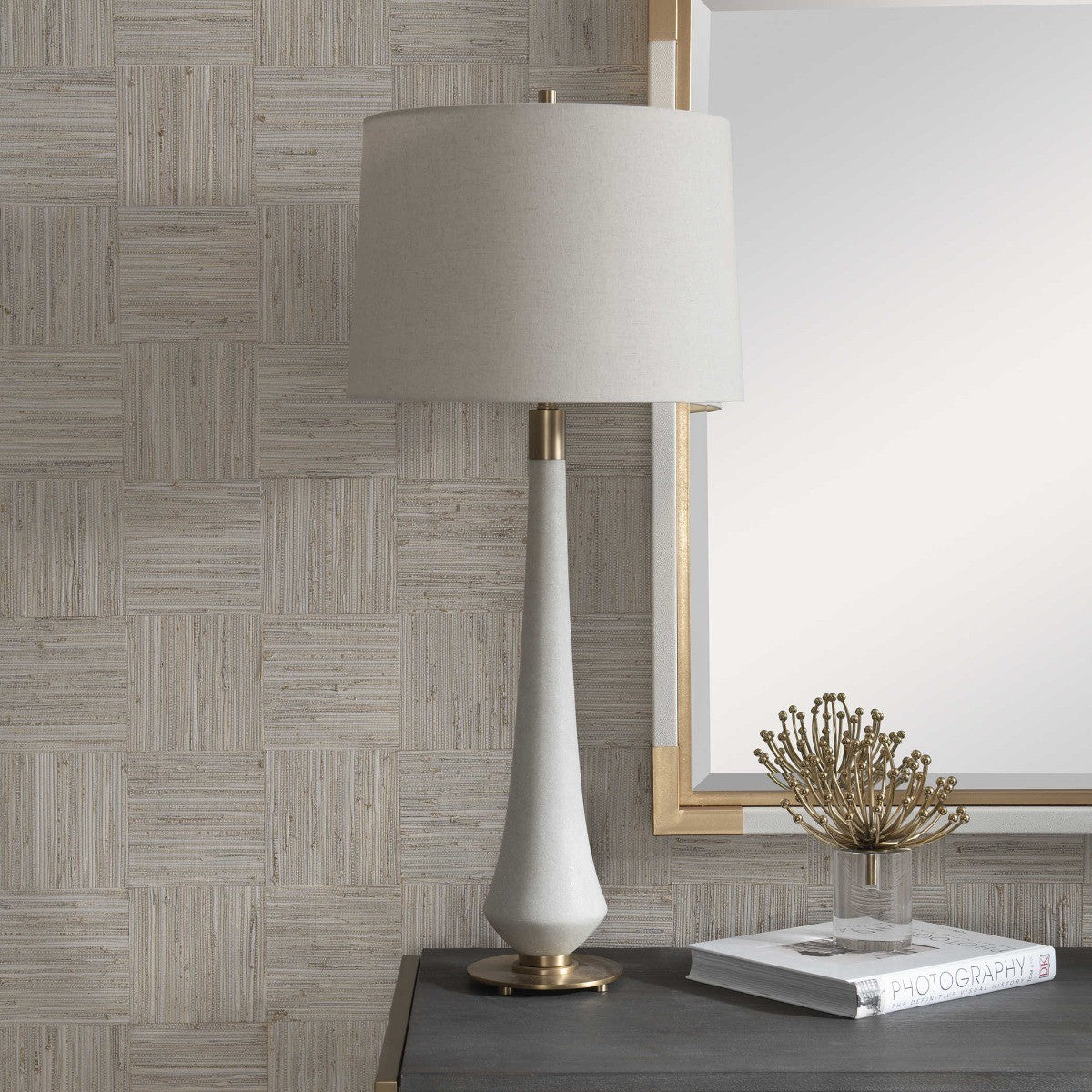 Marille Ivory Stone Table Lamp by Uttermost
