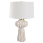 Wrenley Ridged White Table Lamp by Uttermost