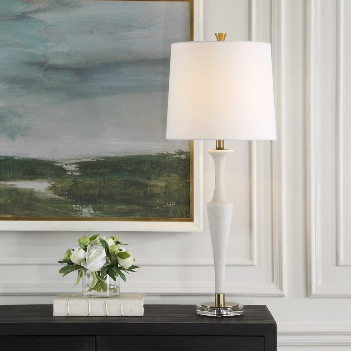 Colette White Stone Table Lamp by Uttermost