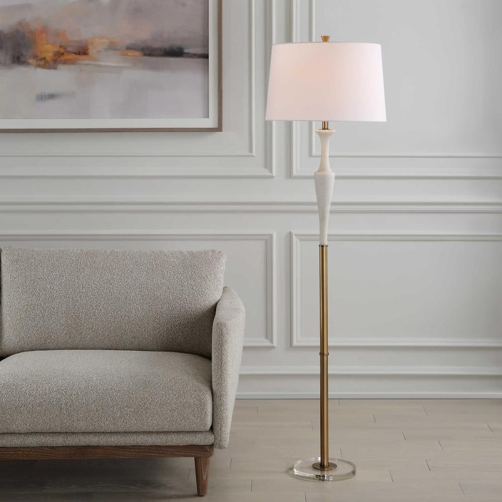 Colette White Stone Floor Lamp by Uttermost