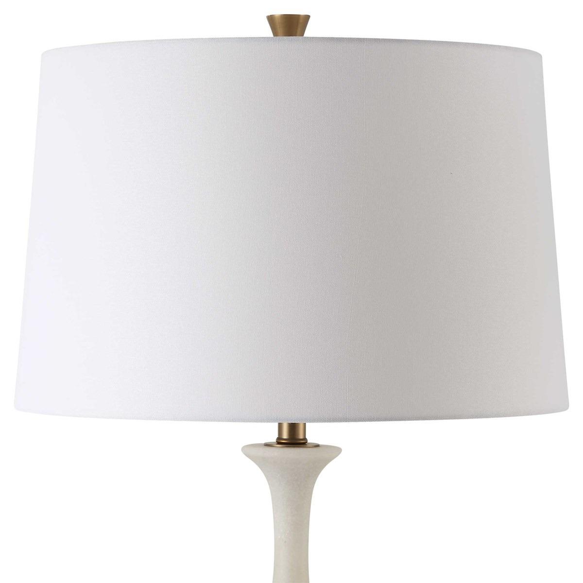 Colette White Stone Floor Lamp by Uttermost