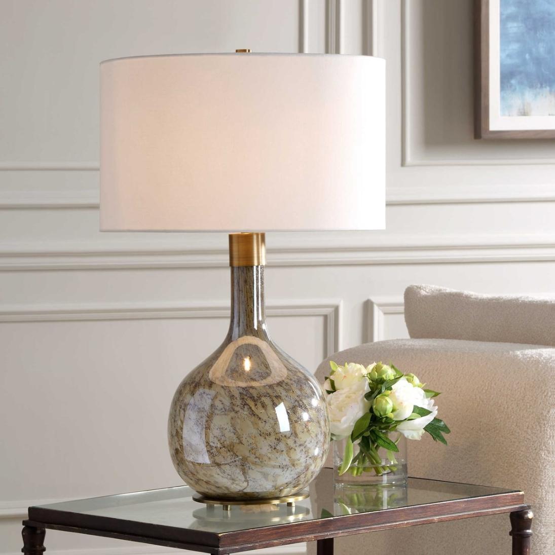 Rhine Brown Glass Table Lamp by Uttermost
