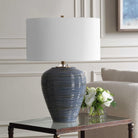 Moher Glossy Blue Table Lamp by Uttermost