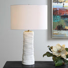 Pavlova Glossy White Table Lamp by Uttermost
