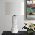 Pavlova Glossy White Table Lamp by Uttermost