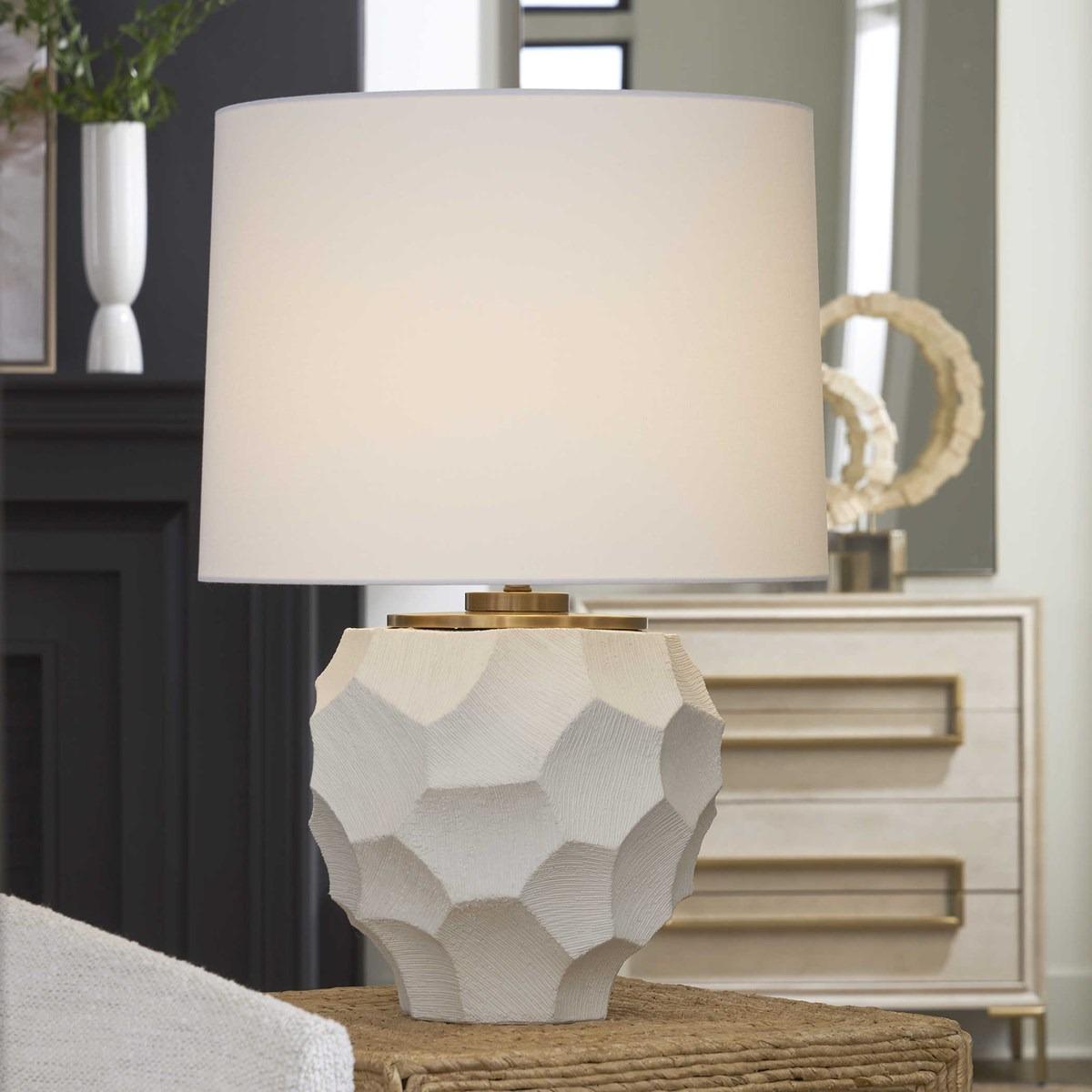 On Edge Chalk White Table Lamp by Uttermost