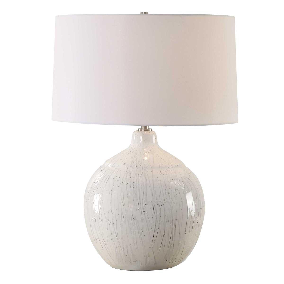 Dribble White Glaze Table Lamp by Uttermost