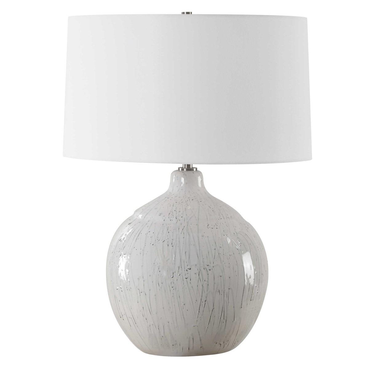 Dribble White Glaze Table Lamp by Uttermost