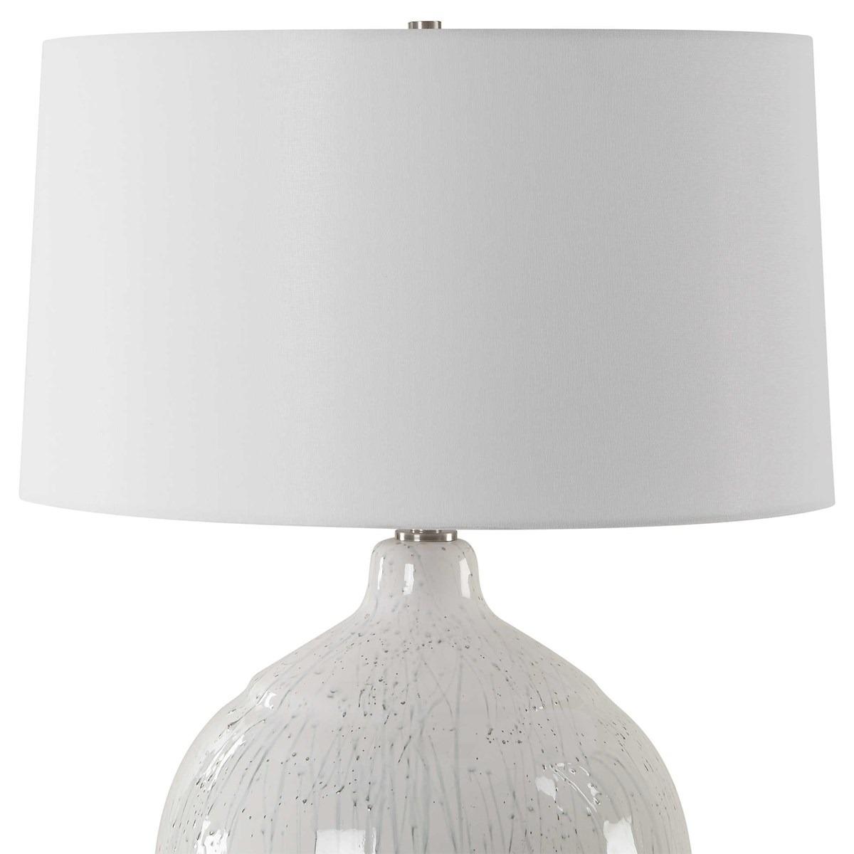 Dribble White Glaze Table Lamp by Uttermost