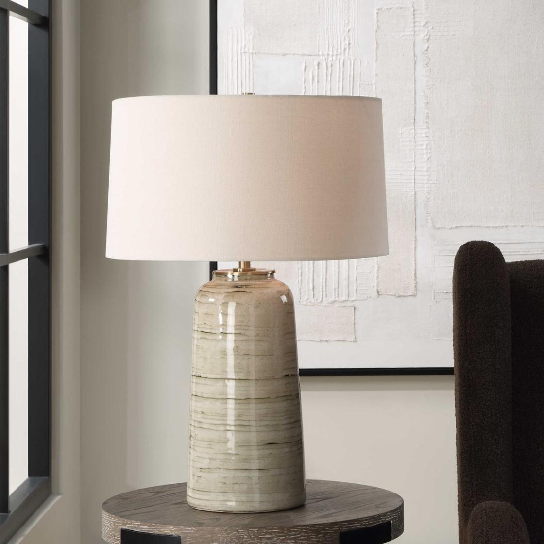 Strata Tan Glaze Table Lamp by Uttermost