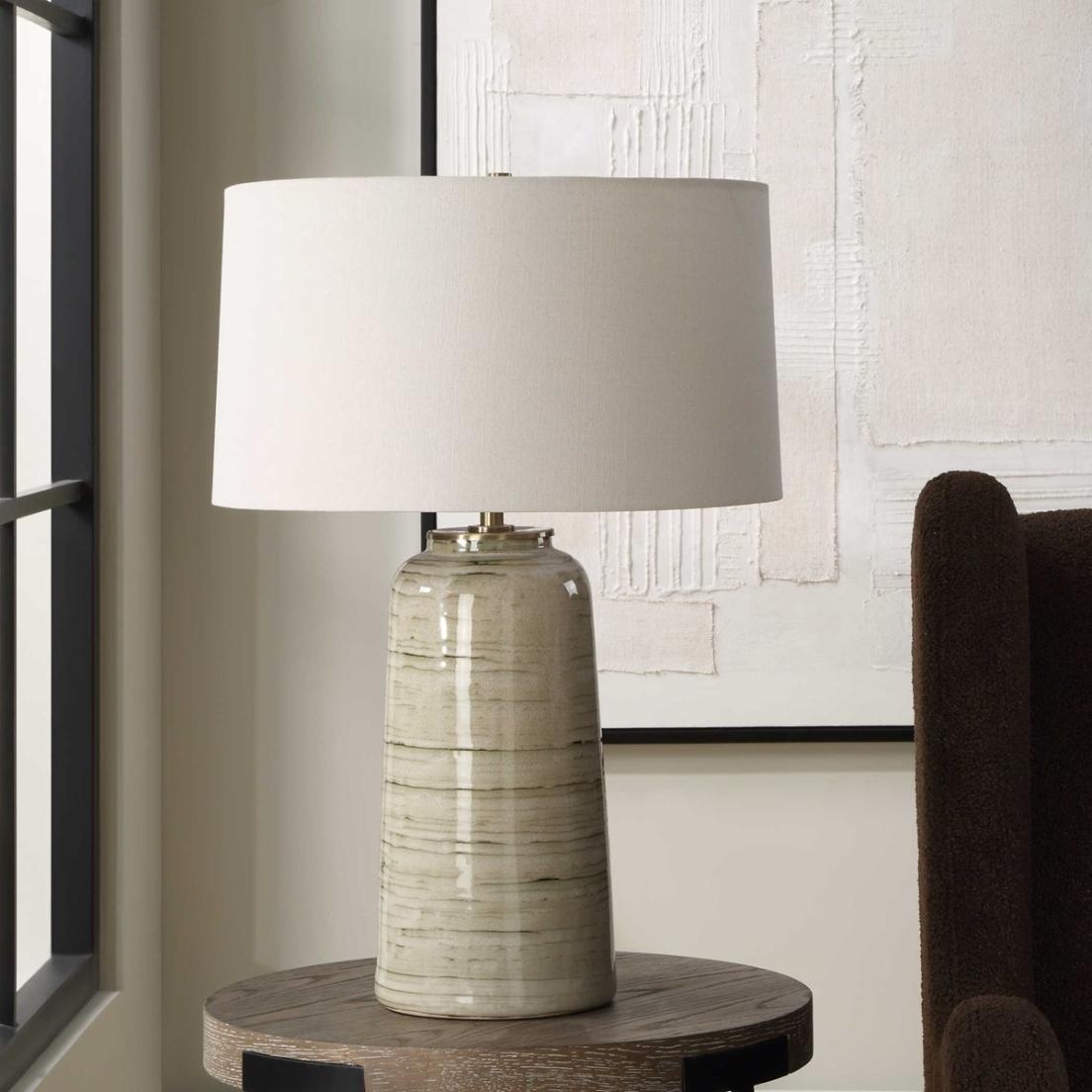 Strata Tan Glaze Table Lamp by Uttermost
