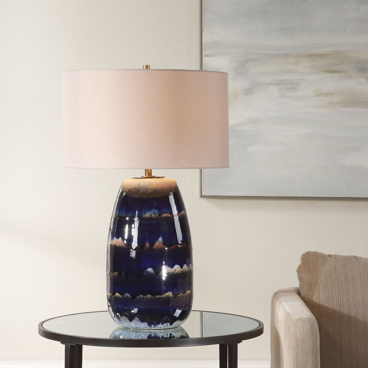 Orleans Blue Glaze Table Lamp by Uttermost