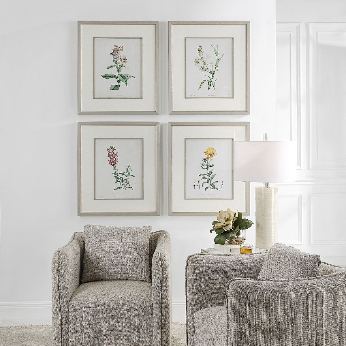 Heirloom Blooms Study Framed Prints - Set of 4 by Uttermost