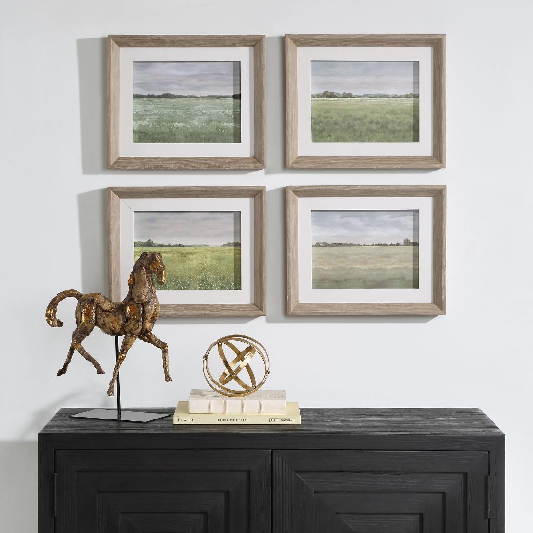 Quiet Meadows Framed Prints - Set of 4 by Uttermost