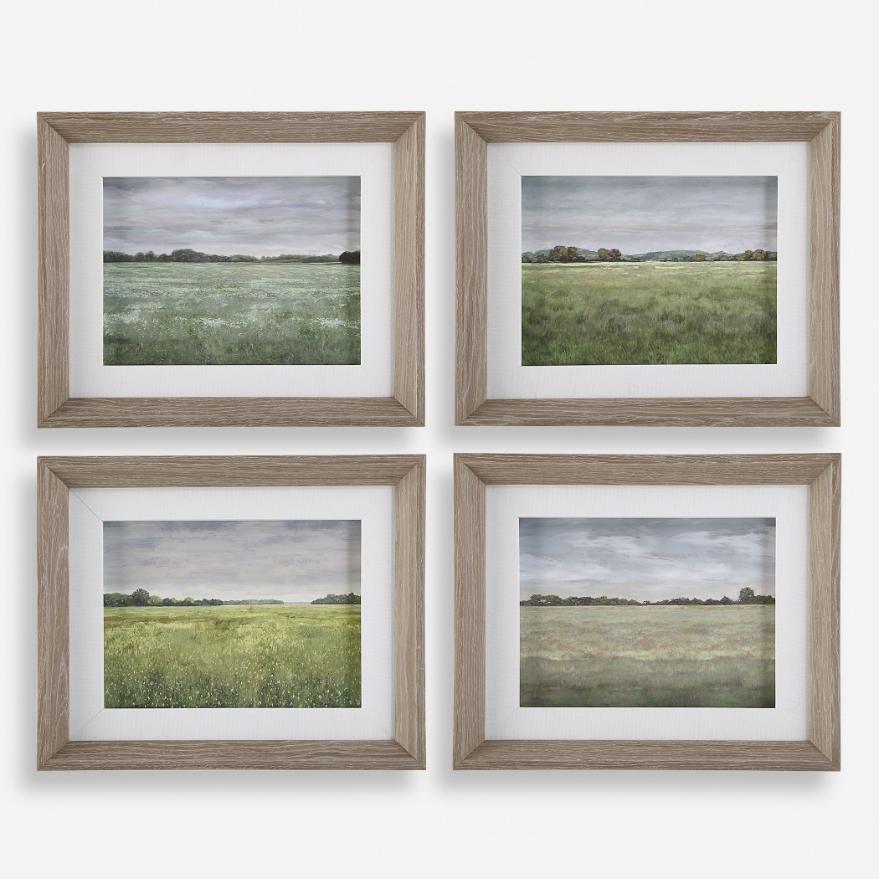 Quiet Meadows Framed Prints - Set of 4 by Uttermost